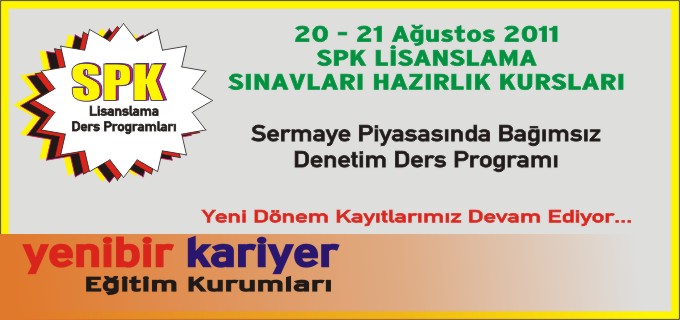 2011 Ağustos Dönemi Bağımsız Denetim Ders Programı Belli Oldu